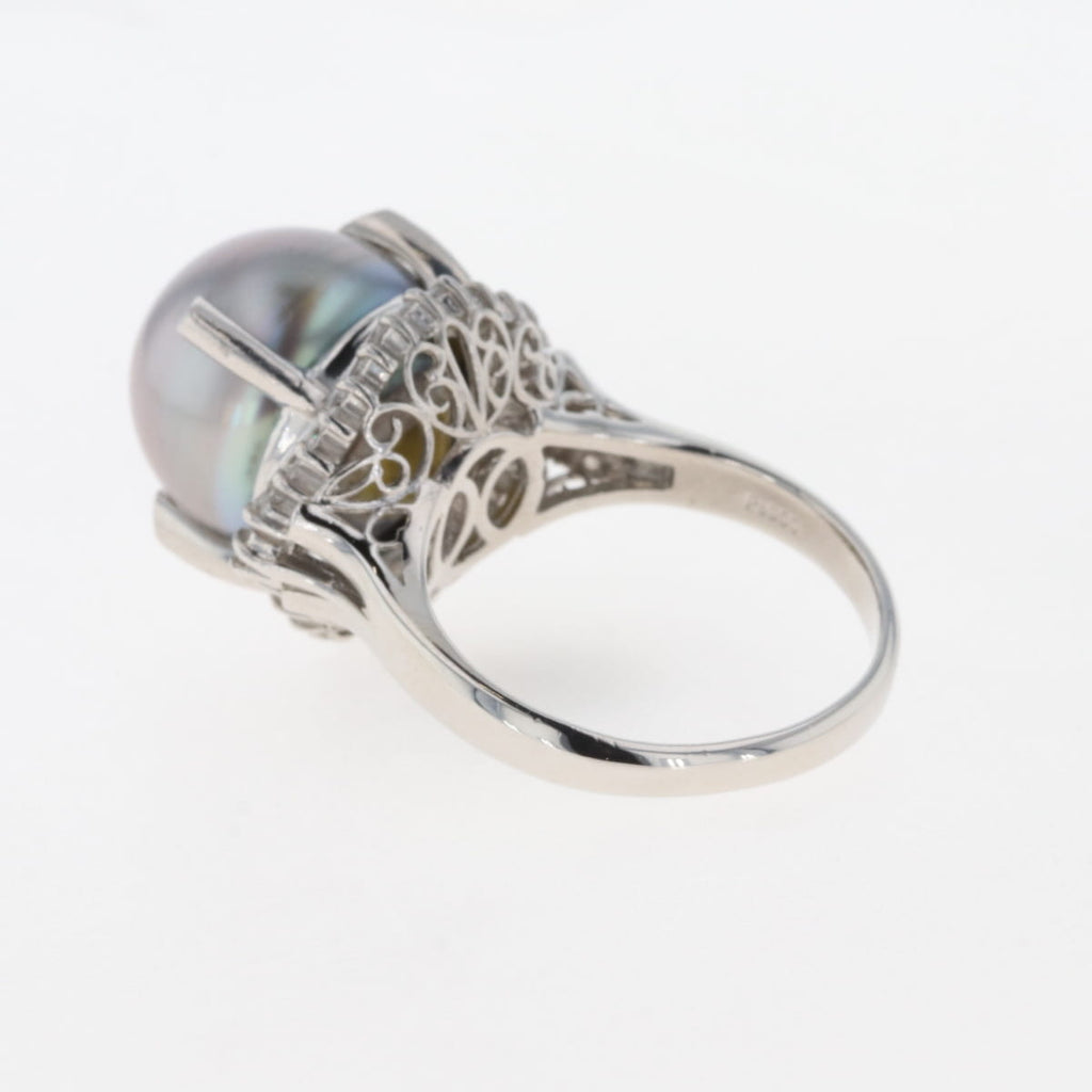 パール デザインリング プラチナ 指輪 メレダイヤ 真珠 リング 18号 Pt900 パール ダイヤモンド メンズ 【中古】 
 ラッピング可