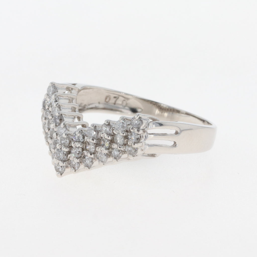 メレダイヤ デザインリング プラチナ 指輪 リング 13.5号 Pt900 ダイヤモンド レディース 【中古】 , ラッピング可