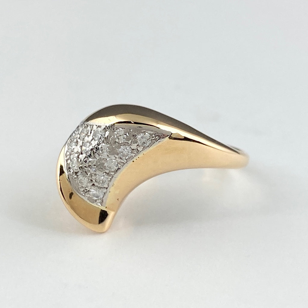 メレダイヤ デザインリング プラチナ 指輪 リング 10号 K18 Pt900 ダイヤモンド レディース 【中古】 
 ラッピング可