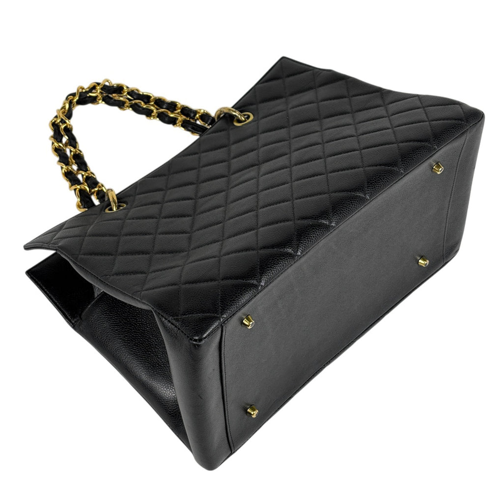 シャネル ココマーク チェーン トートバッグ ハンドバッグ マトラッセ トートバッグ キャビアスキン ブラック レディース 【中古】brbag