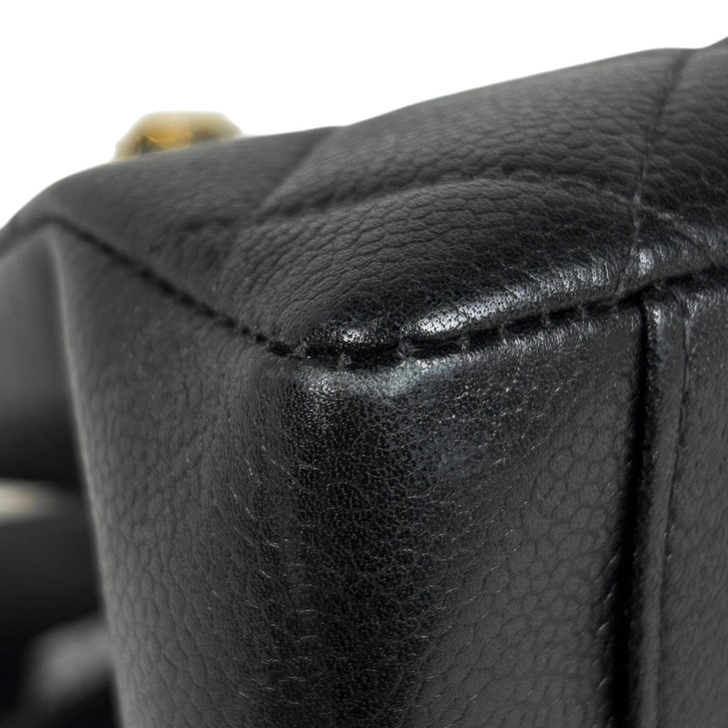 シャネル ココマーク チェーン トートバッグ ハンドバッグ マトラッセ トートバッグ キャビアスキン ブラック レディース 【中古】brbag