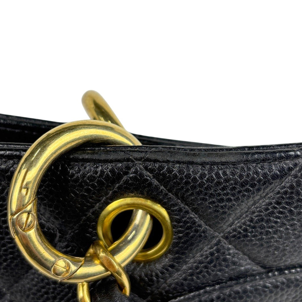 シャネル ココマーク チェーン トートバッグ ハンドバッグ マトラッセ トートバッグ キャビアスキン ブラック レディース 【中古】brbag