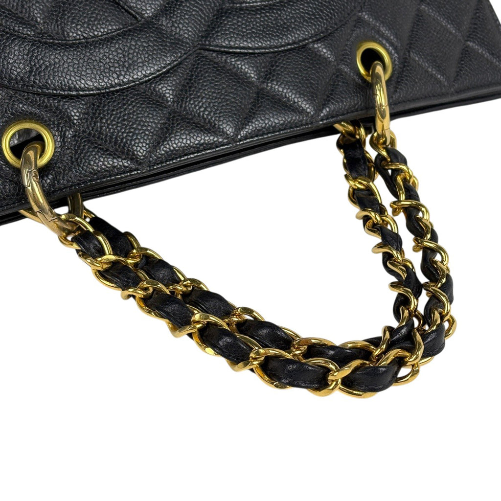 シャネル ココマーク チェーン トートバッグ ハンドバッグ マトラッセ トートバッグ キャビアスキン ブラック レディース 【中古】brbag