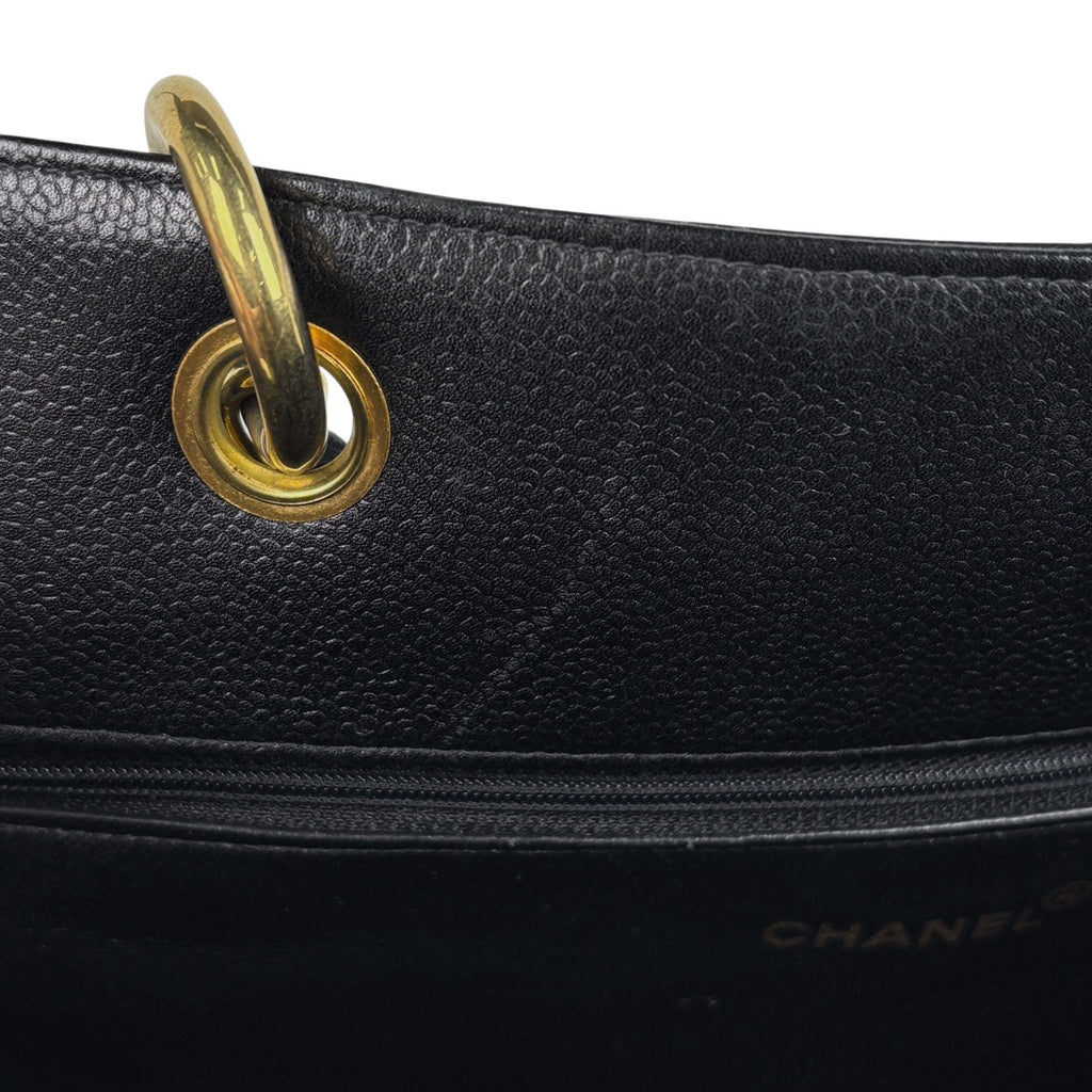 シャネル ココマーク チェーン トートバッグ ハンドバッグ マトラッセ トートバッグ キャビアスキン ブラック レディース 【中古】brbag