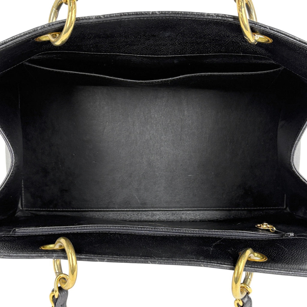 シャネル ココマーク チェーン トートバッグ ハンドバッグ マトラッセ トートバッグ キャビアスキン ブラック レディース 【中古】brbag