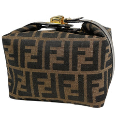 フェンディ ズッカ柄 ポーチ ハンドバッグ バニティ 化粧ポーチ キャンバス ブラウン 26360 レディース 【中古】brbag