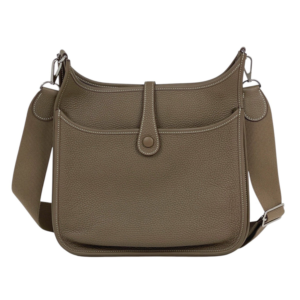 エルメス エヴリン 3 PM パンチング Hロゴ ショルダーバッグ トリヨンクレマンス エトゥープ D レディース 【中古】 brbag