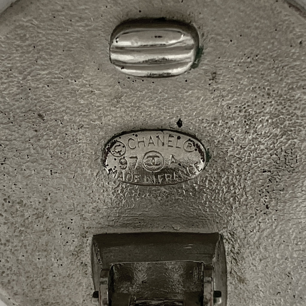 シャネル ココマーク ラウンド イヤリング 丸型 イヤリング シルバーメッキ シルバー ブラック レディース 【中古】bracc