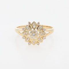 メレダイヤ デザインリング プラチナ 指輪 リング 14号 K18 Pt900 ダイヤモンド レディース 【中古】nbjwl