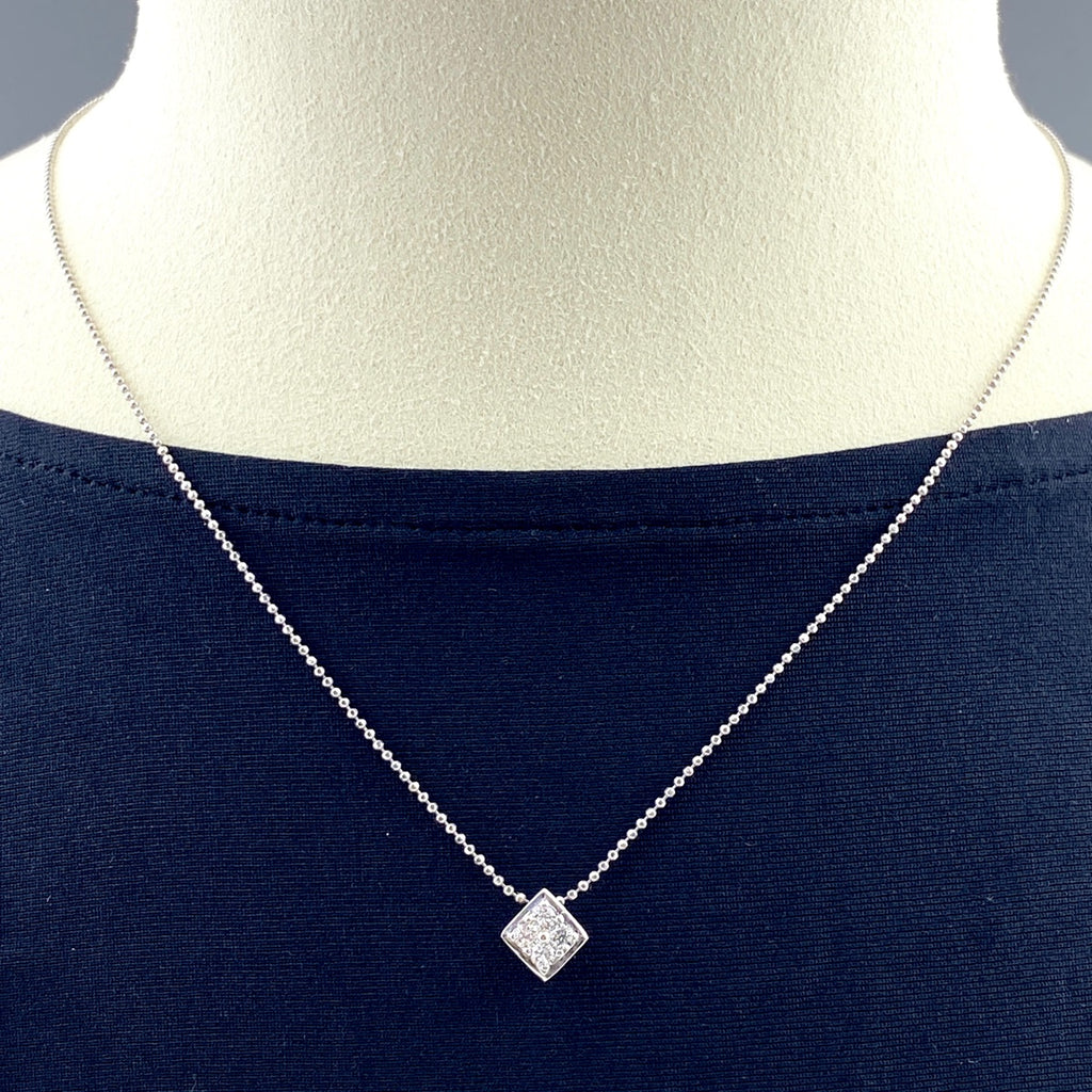 メレダイヤ デザインネックレス プラチナ ペンダント ネックレス Pt900 ダイヤモンド レディース 【中古】nbjwl