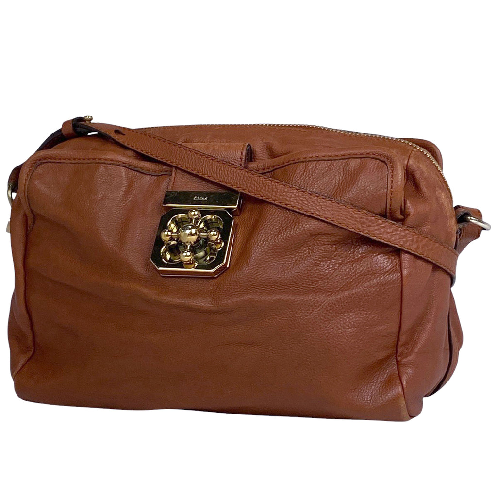 クロエ エルシー ショルダーバッグ ２WAY ハンドバッグ ショルダーバッグ レザー ブラウン レディース 【中古】 brbag