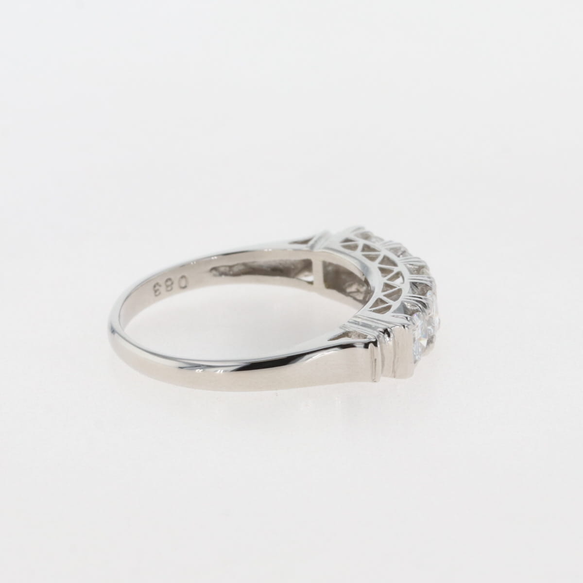 メレダイヤ デザインリング プラチナ 指輪 リング 13号 Pt850 ダイヤモンド レディース 【中古】, ラッピング可