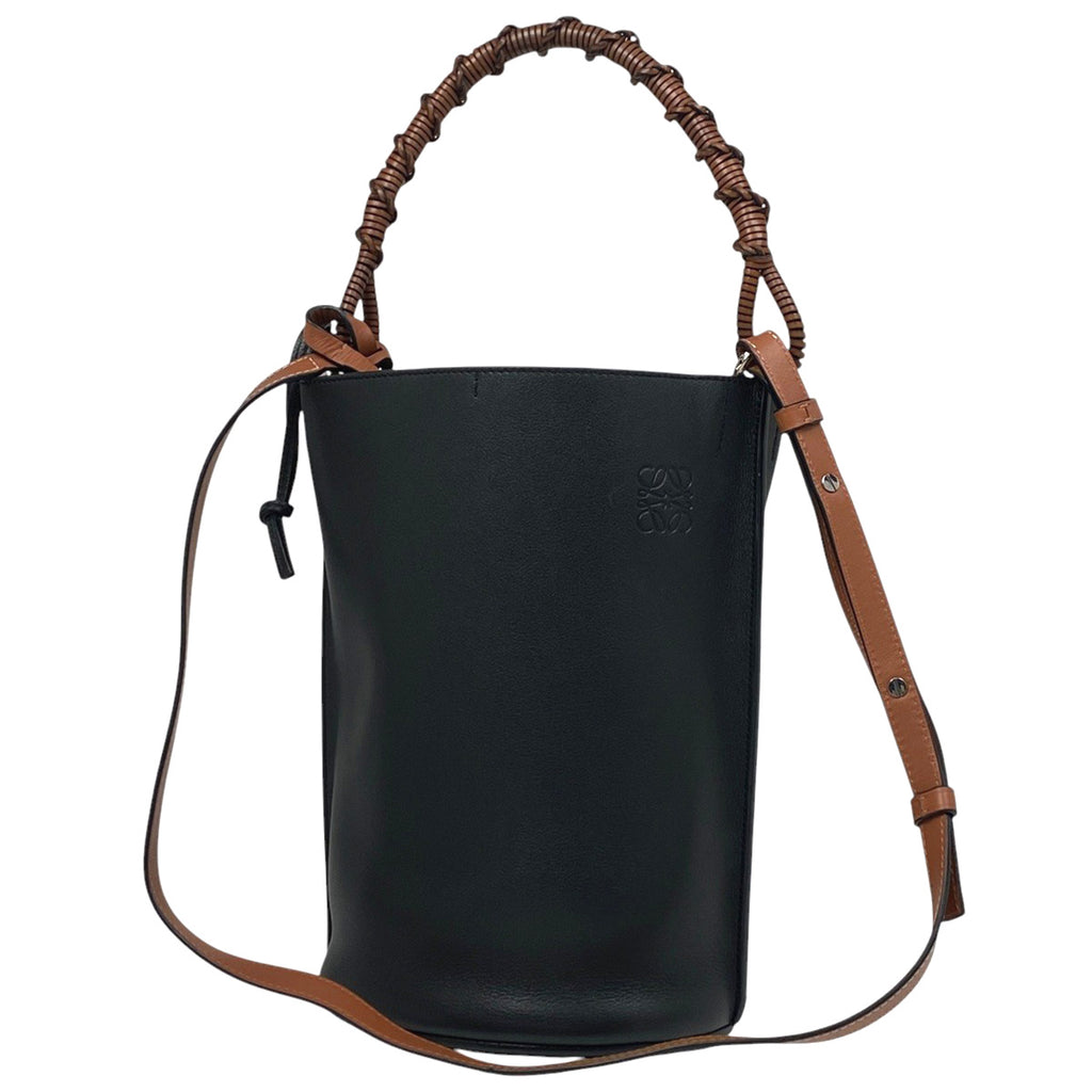 ロエベ アナグラム トートバッグ ゲート 2WAY ショルダーバッグ トートバッグ レザー ブラック レディース 【中古】brbag