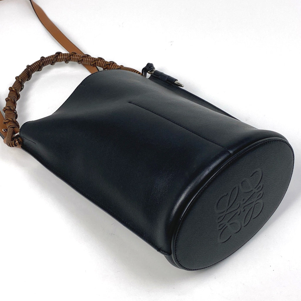 ロエベ アナグラム トートバッグ ゲート 2WAY ショルダーバッグ トートバッグ レザー ブラック レディース 【中古】brbag