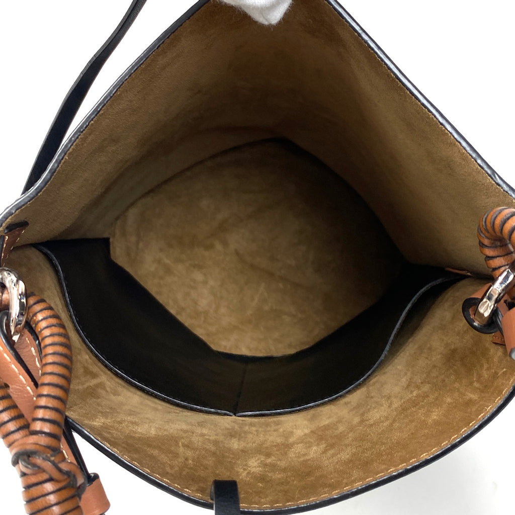 ロエベ アナグラム トートバッグ ゲート 2WAY ショルダーバッグ トートバッグ レザー ブラック レディース 【中古】brbag