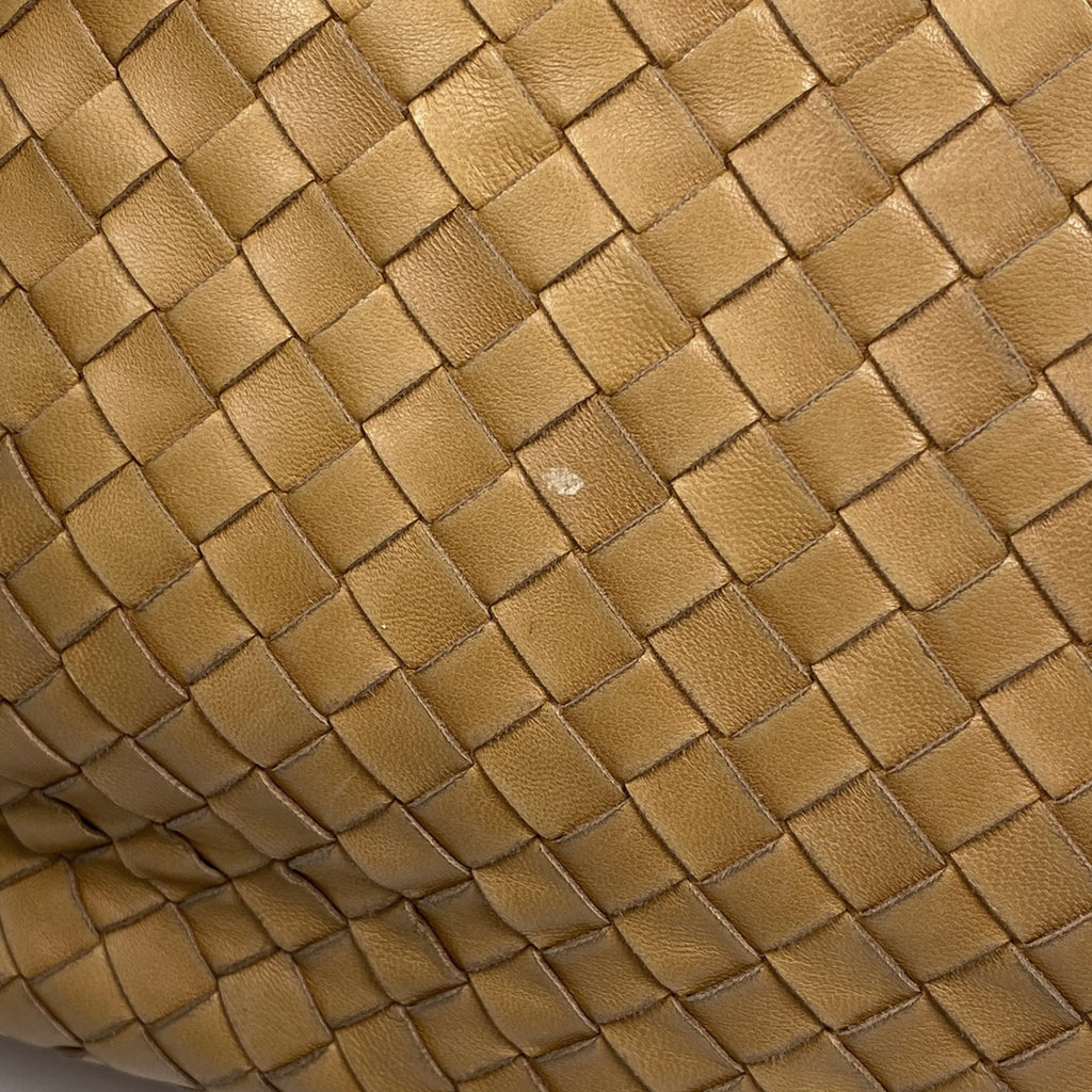 ボッテガヴェネタ イントレチャート ハンドバッグ 編み込み ハンドバッグ レザー ベージュ レディース 【中古】brbag