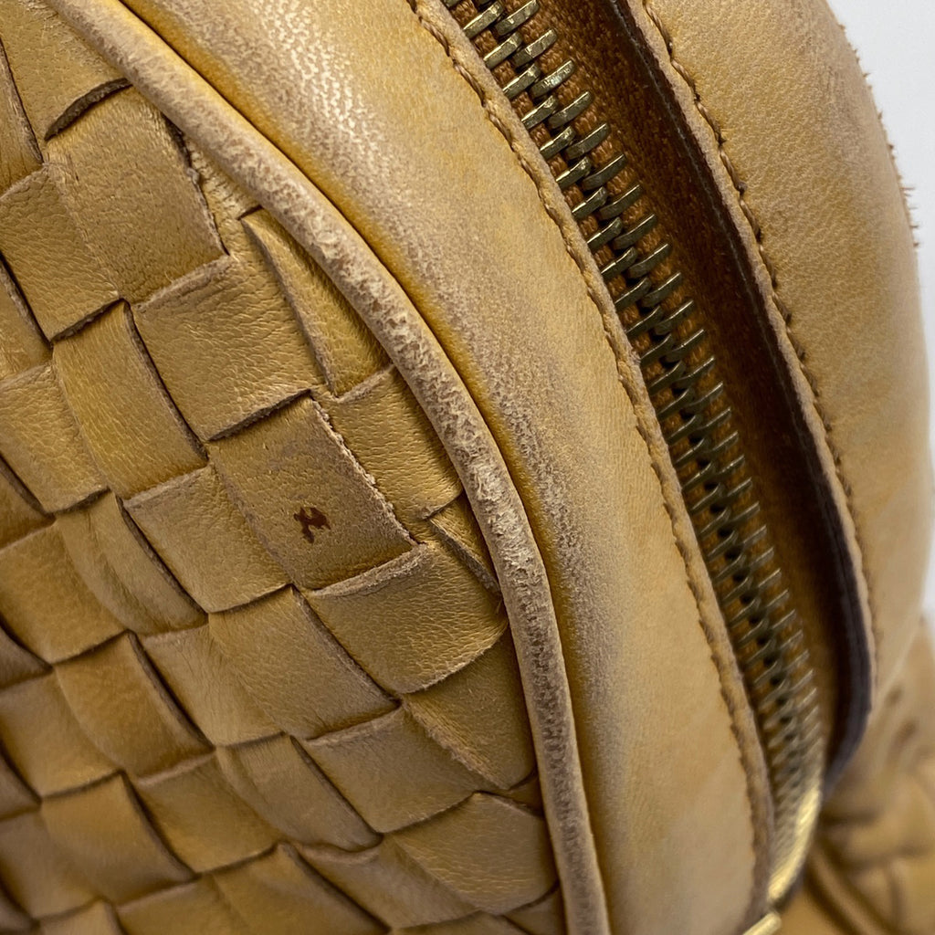 ボッテガヴェネタ イントレチャート ハンドバッグ 編み込み ハンドバッグ レザー ベージュ レディース 【中古】brbag