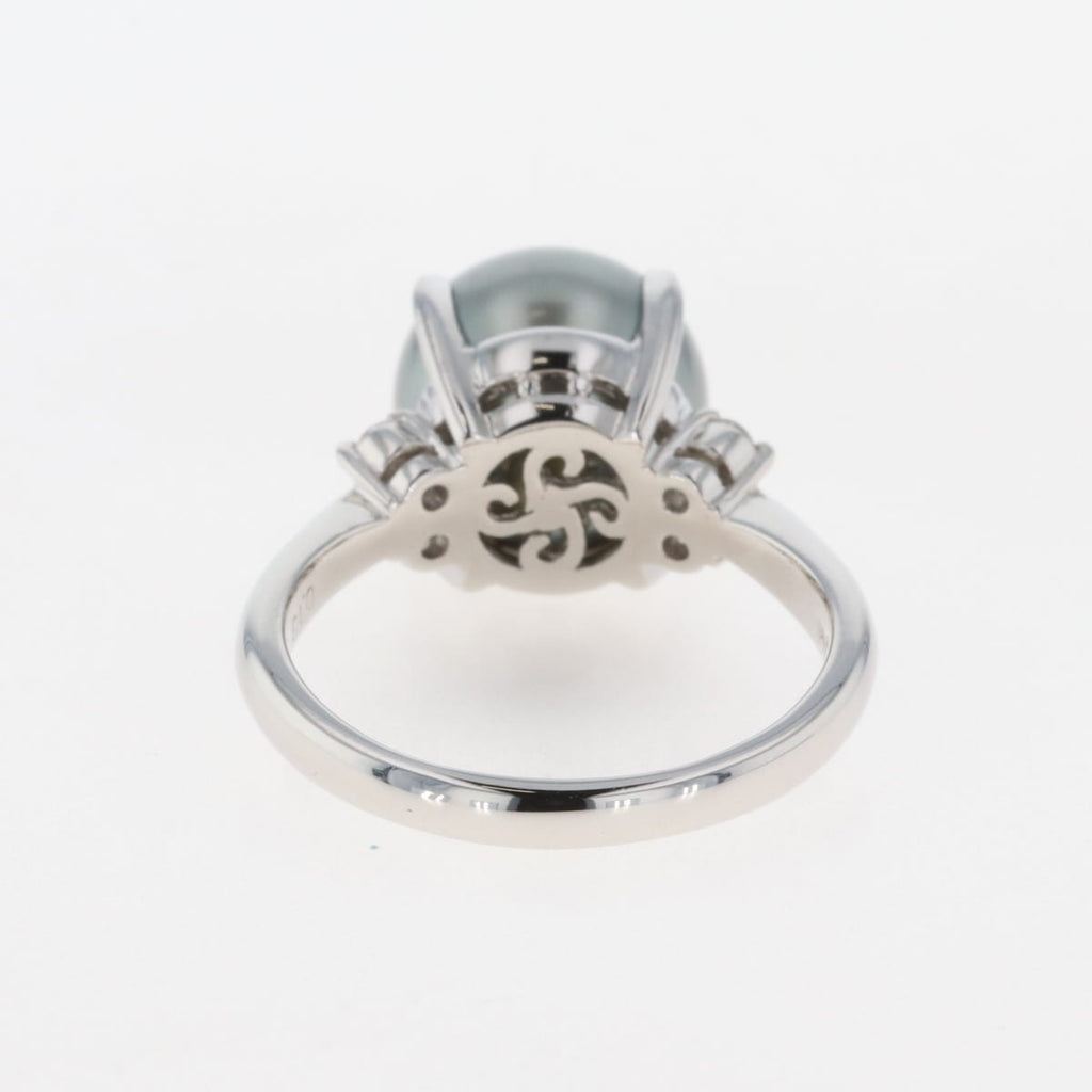 パール デザインリング プラチナ 指輪 メレダイヤ 真珠 リング 17号 Pt900 パール ダイヤモンド レディース 【中古】 
 ラッピング可