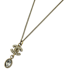 シャネル ココマーク ラインストーン ネックレス スイング ネックレス GP ゴールド レディース ブランドアクセサリー 【中古】bracc