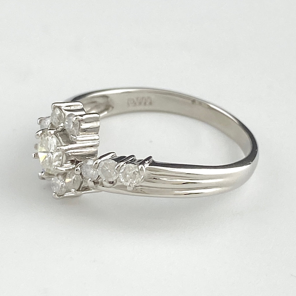 メレダイヤ デザインリング プラチナ 指輪 リング 13号 Pt900 ダイヤモンド レディース 【中古】 , ラッピング可