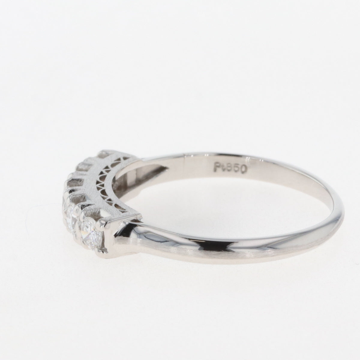 メレダイヤ デザインリング プラチナ 指輪 リング 14号 Pt850 ダイヤモンド レディース 【中古】, ラッピング可