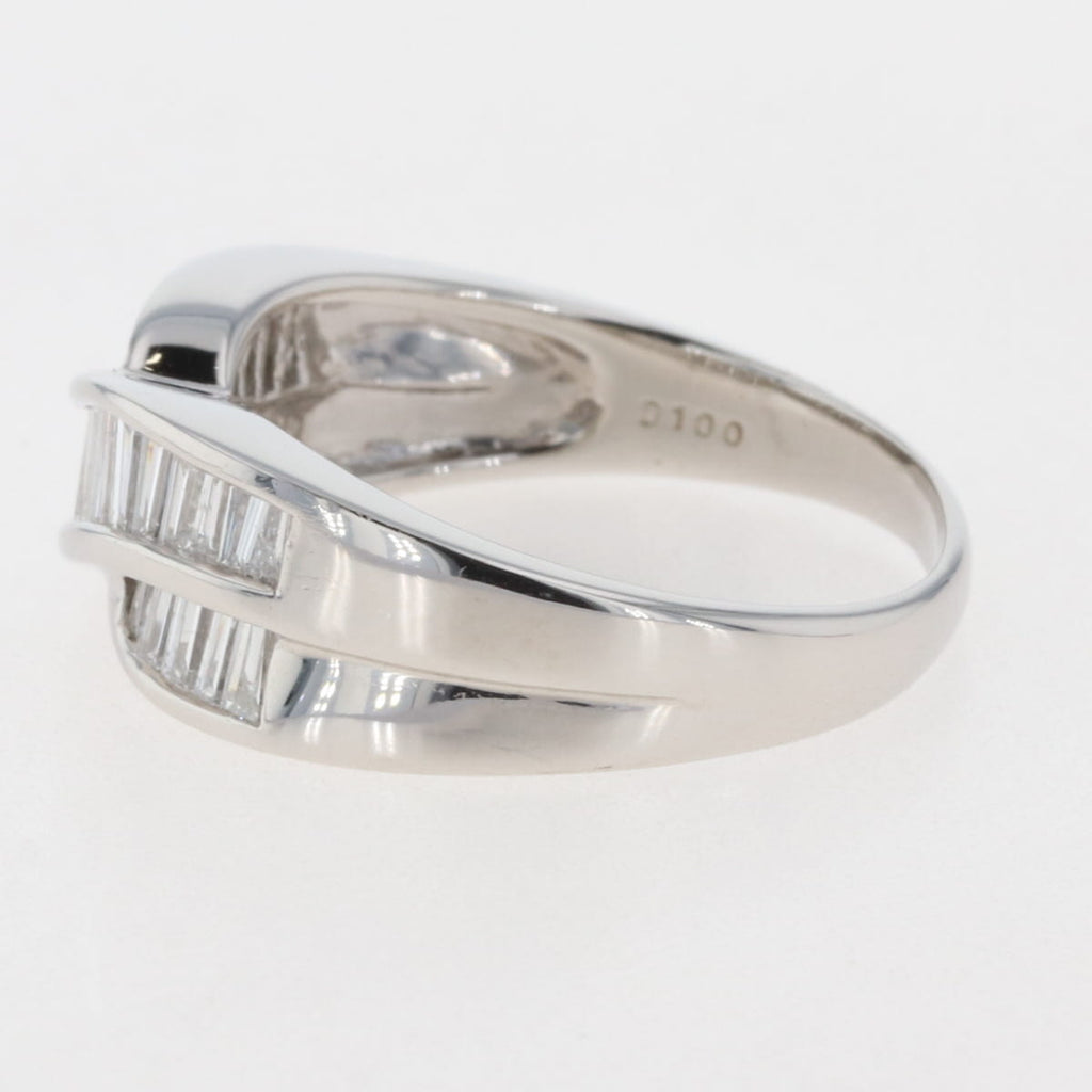 メレダイヤ デザインリング プラチナ 指輪 リング 17号 Pt900 ダイヤモンド レディース 【中古】, ラッピング可