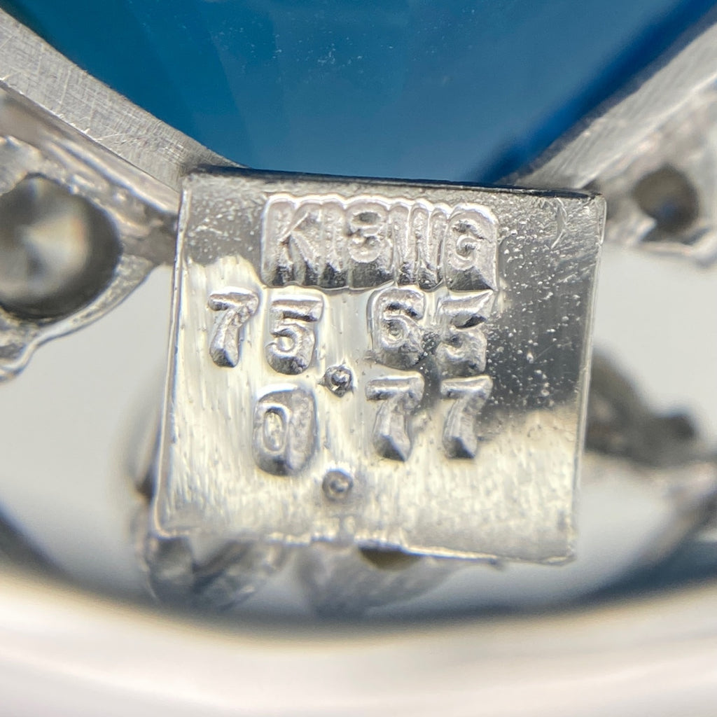 ブルートパーズ ペンダントトップ WG ホワイトゴールド メレダイヤ ペンダントトップ K18 WG ブルートパーズ レディース 【中古】nbjwl