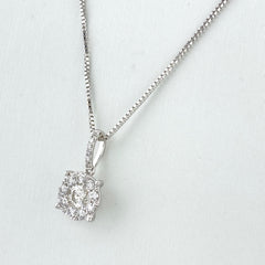 【在庫一掃】 メレダイヤ デザインネックレス WG ホワイトゴールド ペンダント ネックレス K18 WG レディース 【中古】  nbjwl
 ラッピング可