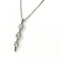 メレダイヤ デザインネックレス WG ホワイトゴールド ペンダント ネックレス K18 WG ダイヤモンド レディース 【中古】nbjwl