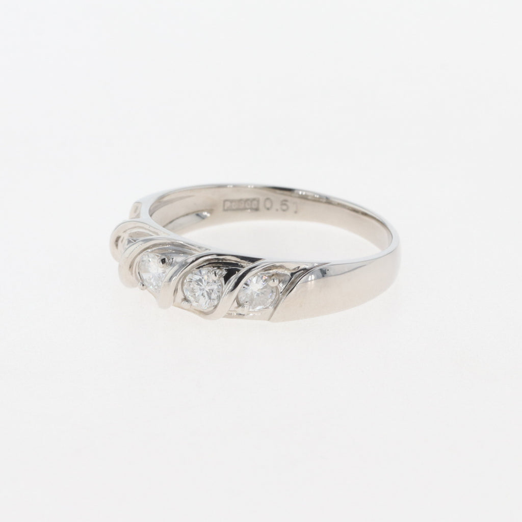 メレダイヤ デザインリング プラチナ 指輪 リング 18号 Pt900 ダイヤモンド レディース 【中古】 , ラッピング可