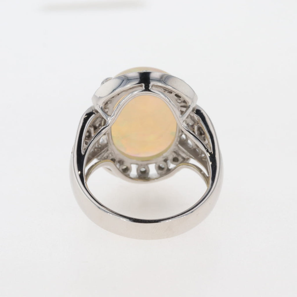 オパール デザインリング 指輪 メレダイヤ リング 12号 750 オパール ダイヤモンド レディース 【中古】 
 ラッピング可