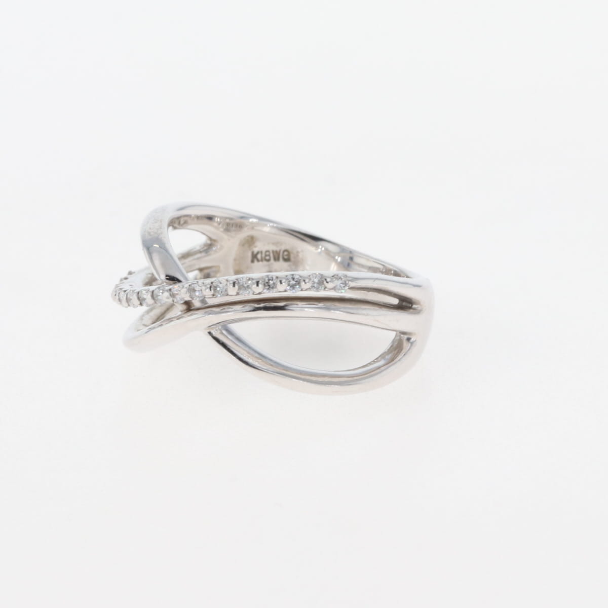 バイセル公式】メレダイヤ デザインリング WG ホワイトゴールド 指輪 