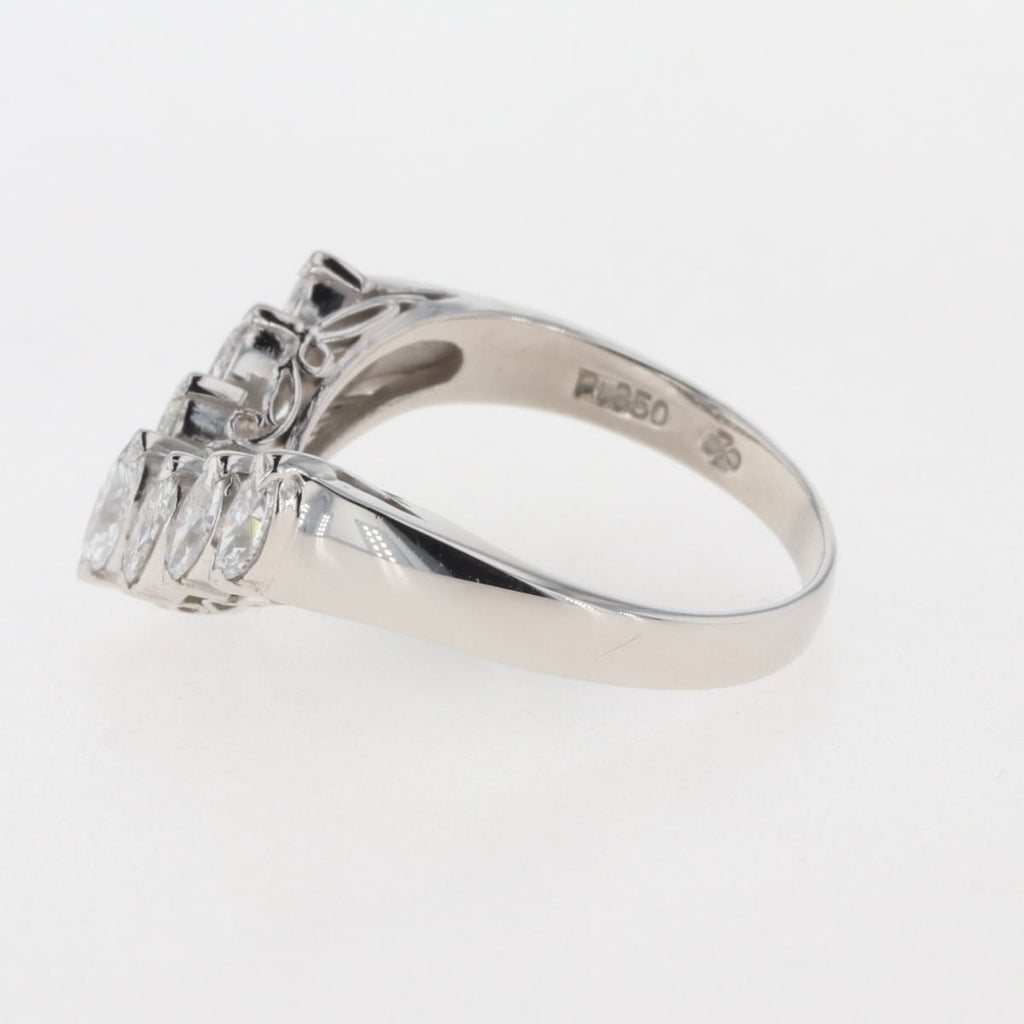 メレダイヤ デザインリング プラチナ 指輪 リング 14号 Pt850 ダイヤモンド レディース 【中古】 
 ラッピング可