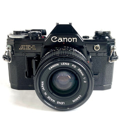 キヤノン Canon AE-1 ブラック + New FD 35mm F2 フィルム マニュアルフォーカス 一眼レフカメラ 【中古】