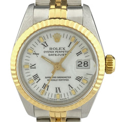 ロレックス デイトジャスト ローマン 69173 腕時計 SS YG 自動巻き ホワイト レディース 【中古】 
 ラッピング可
