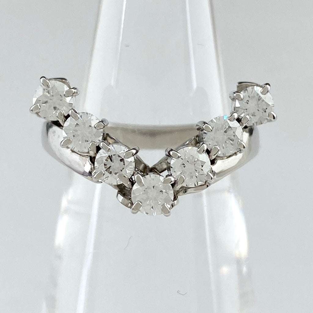 メレダイヤ デザインリング プラチナ 指輪 リング 8号 Pt900 ダイヤモンド レディース 【中古】 , ラッピング可