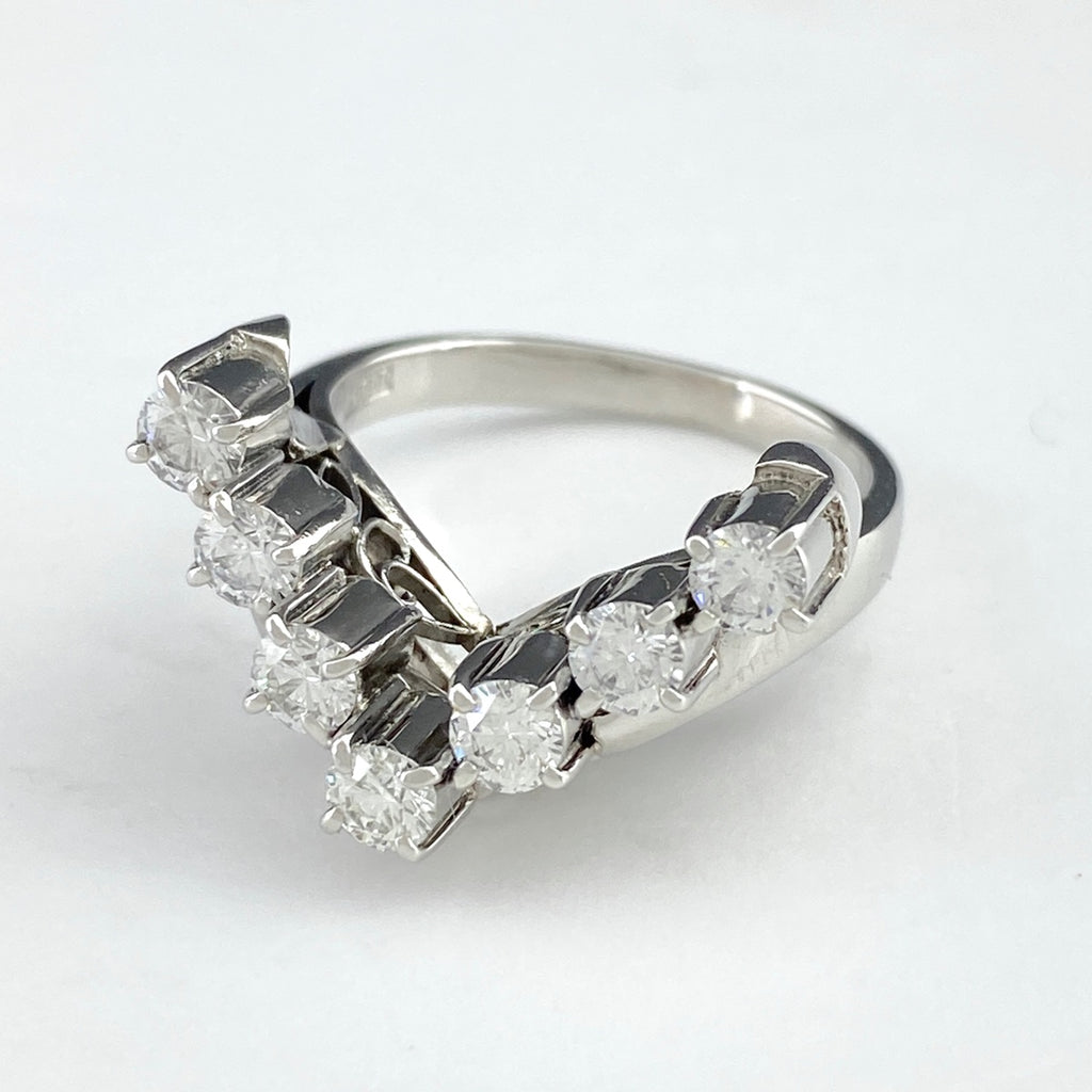 メレダイヤ デザインリング プラチナ 指輪 リング 8号 Pt900 ダイヤモンド レディース 【中古】 , ラッピング可