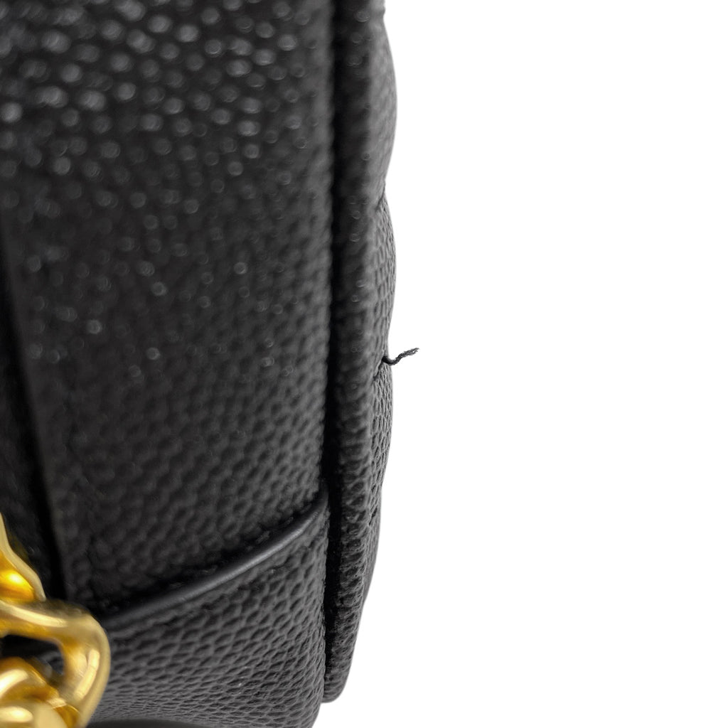 イヴ・サンローラン ルー ミニバッグ チェーン 斜め掛け フリンジ YSL ショルダーバッグ レザー ブラック 612579 レディース 【中古】 brbag