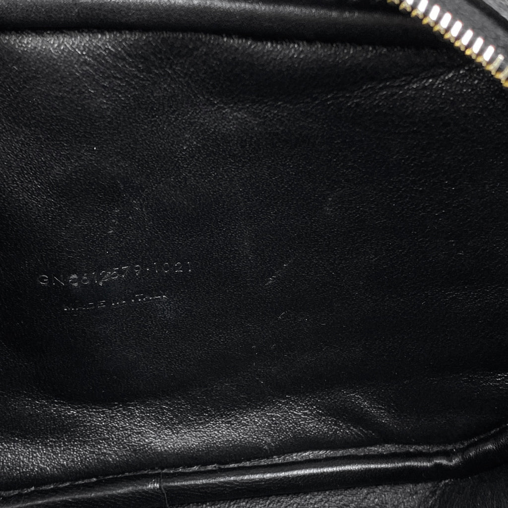 イヴ・サンローラン ルー ミニバッグ チェーン 斜め掛け フリンジ YSL ショルダーバッグ レザー ブラック 612579 レディース 【中古】 brbag
