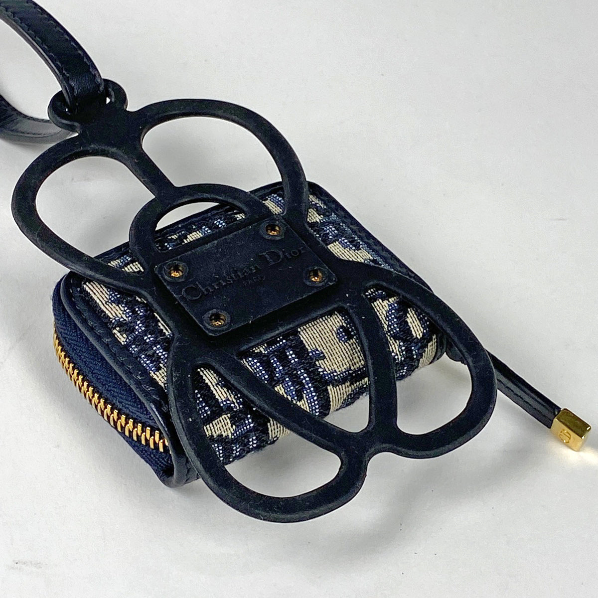 美品 Dior ディオール トロッター柄 iPhoneケース ネイビー レザー 美品 Dior ディオール トロッター柄 iPhoneケース ネイビー レザー