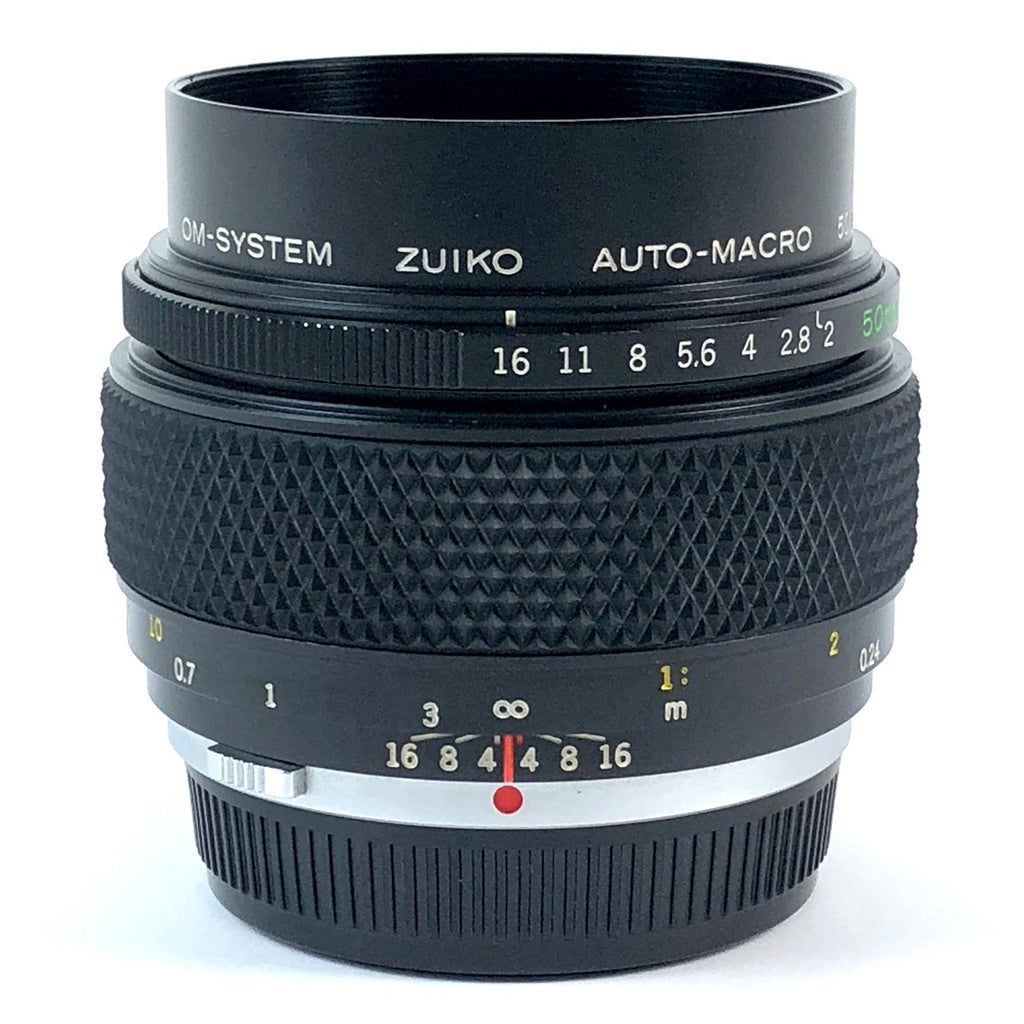 オリンパス OLYMPUS ZUIKO AUTO-MACRO 50mm F2 一眼カメラ用レンズ（マニュアルフォーカス） 【中古】