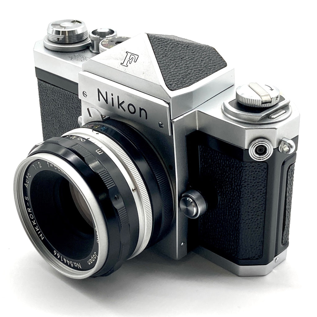 ニコン Nikon F アイレベル シルバー + Auto NIKKOR-S 5cm F2 50mm フィルム マニュアルフォーカス 一眼レフカメラ 【中古】