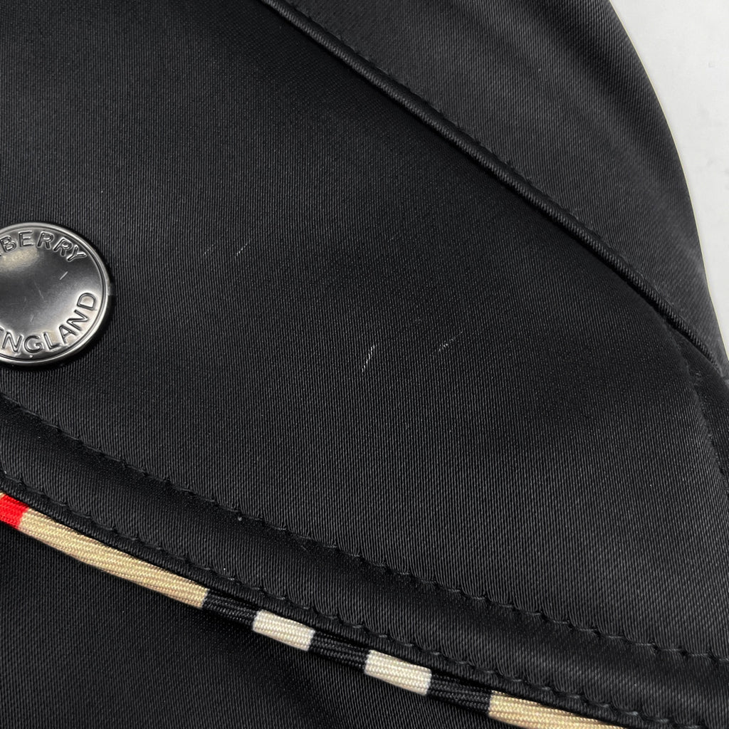 バーバリー ロゴワッペン ブルゾン ダブルジップ アウター ブルゾン レーヨン ブラック メンズ 【中古】 brapp