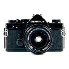 オリンパス OLYMPUS OM-1 ブラック + ZUIKO AUTO-W 28mm F2 フィルム マニュアルフォーカス 一眼レフカメラ 【中古】