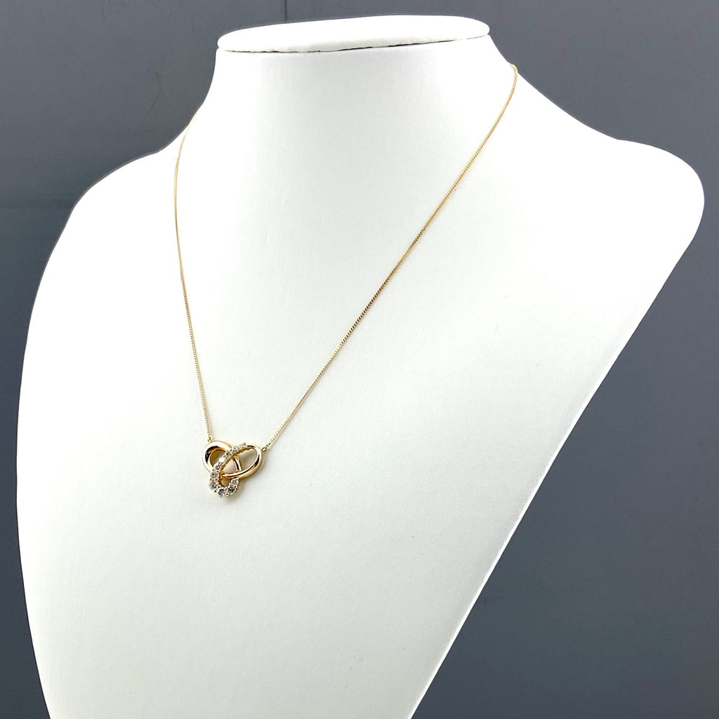 メレダイヤ デザインネックレス YG イエローゴールド ペンダント ネックレス K18 ダイヤモンド レディース 【中古】nbjwl