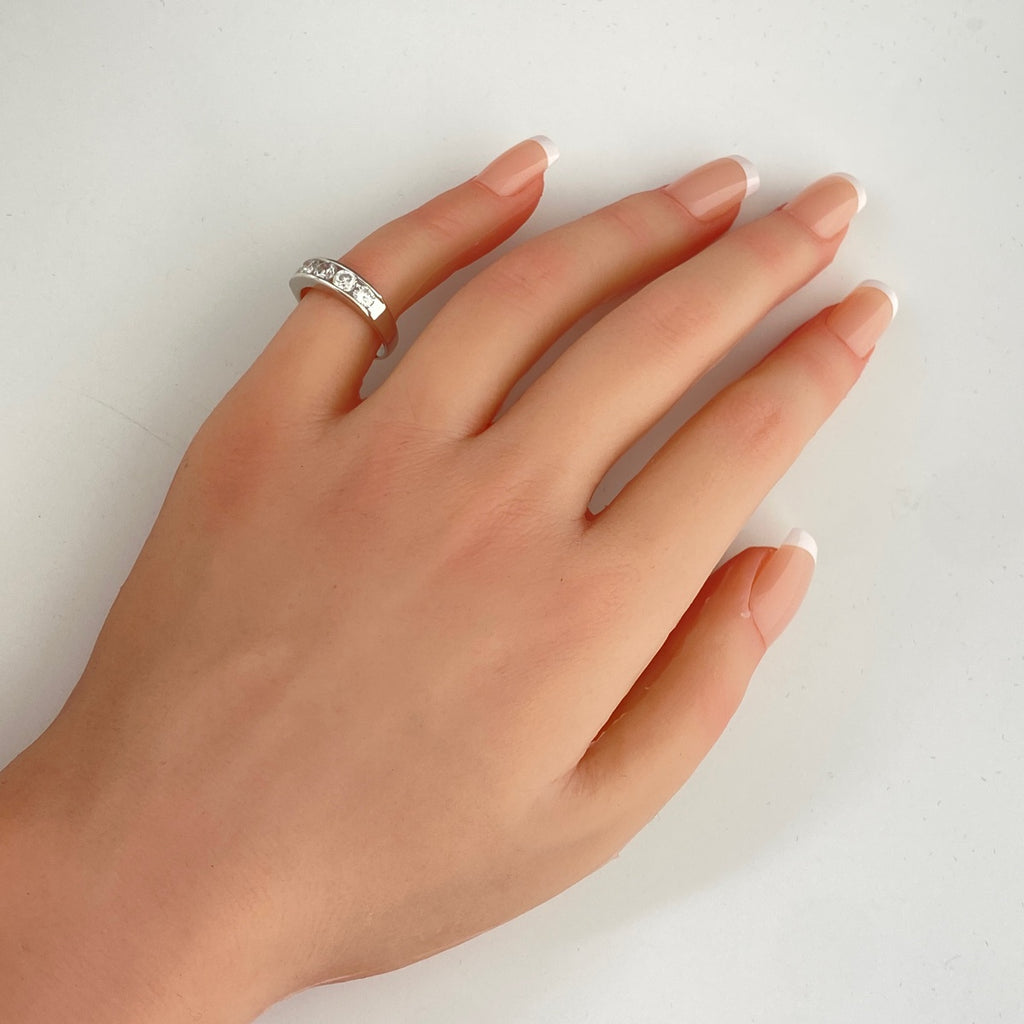 メレダイヤ デザインリング プラチナ 指輪 リング 10号 Pt900 ダイヤモンド レディース 【中古】nbjwl