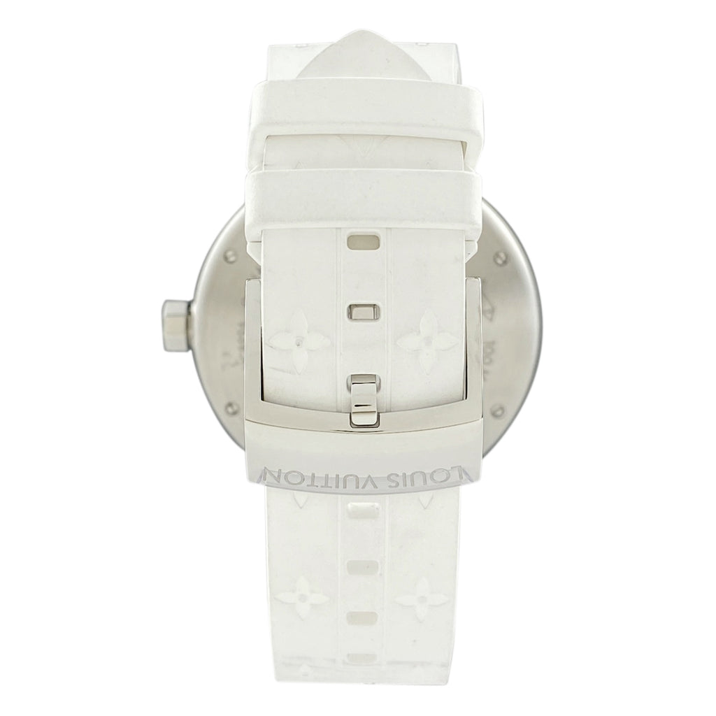 ルイ・ヴィトン タンブール GM QA114Z 腕時計 SS ラバー クォーツ ホワイト メンズ 【中古】 ラッピング可