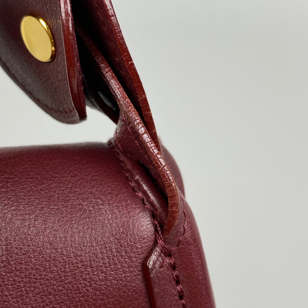 カルティエ マストライン ショルダーバッグ 斜め掛け ショルダーバッグ レザー ボルドー レディース 【中古】brbag