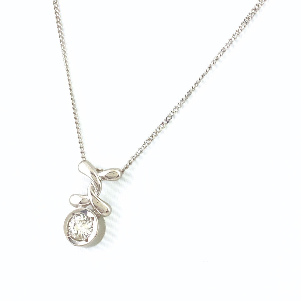 ダイヤモンド デザインネックレス プラチナ ペンダント ネックレス Pt850 ダイヤモンド レディース 【中古】nbjwl