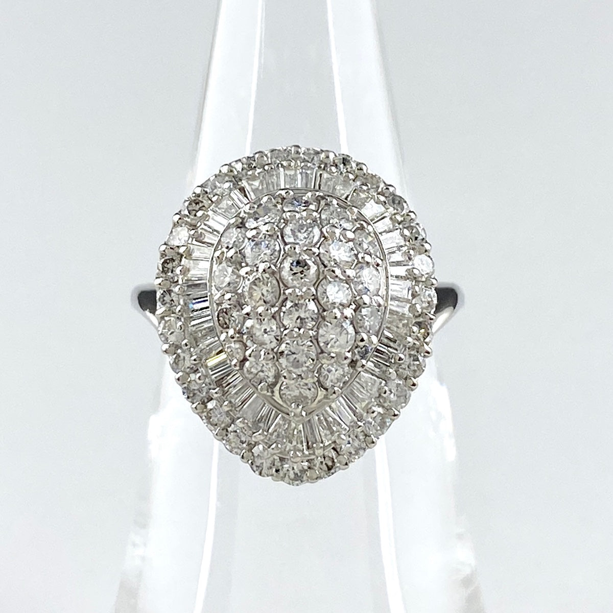 メレダイヤ デザインリング プラチナ 指輪 リング 12.5号 Pt850 ダイヤモンド レディース - 指輪・リング